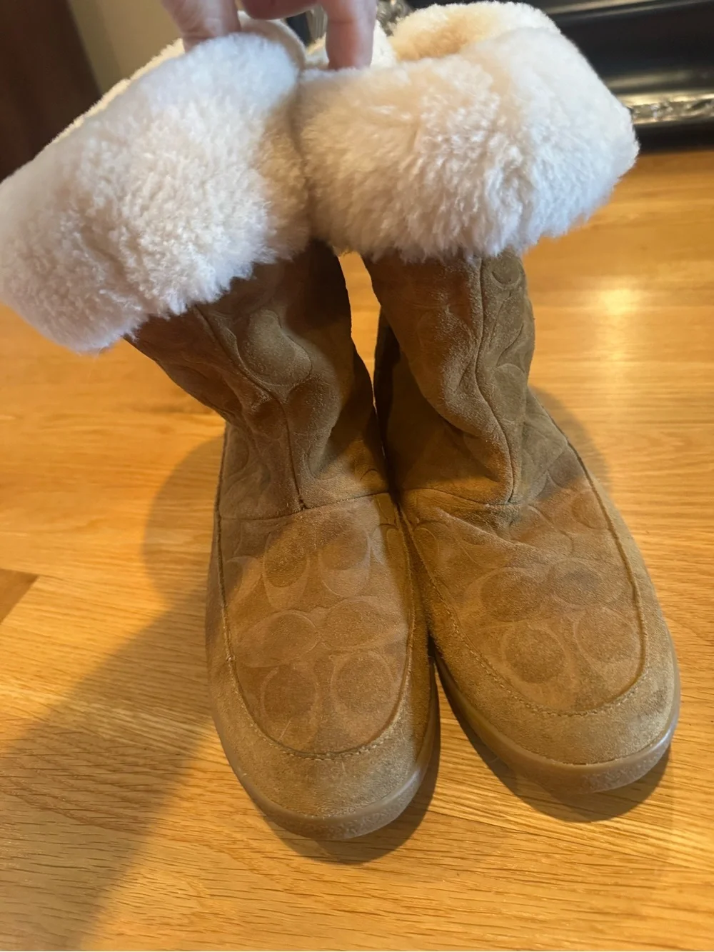Coach “Teri” Winter Boots.  Versatile suede and sheared wool lined.